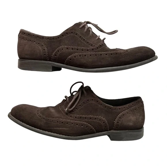 John Varvatos USA Brown Suede Wingtip Oxfords9